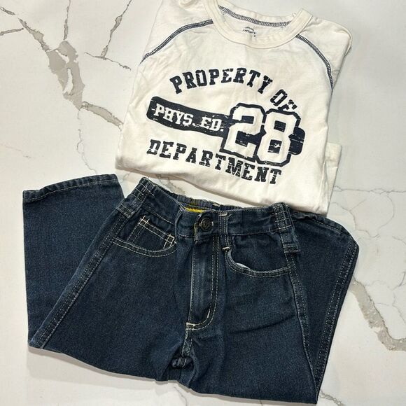 Phat Farm | Boys Dark Wash Denim Blue Jeans Plus Shirt - Picture 2 of 14